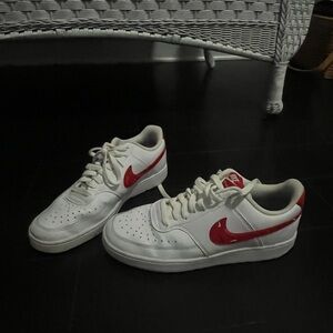 Nike White and Red Sneakers